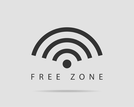 Free wi fi icon. Connection zone wifi vector symbol. Radio waves signal.のイラスト素材