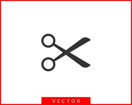 Scissor icon. Scissors vector design element or logo template. Black and white silhouette isolated.のイラスト素材
