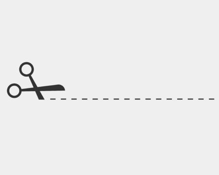 Scissor icon. Scissors cut vector design element or logo template. Black and white silhouette isolated.のイラスト素材