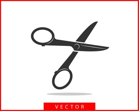 Scissor icon. Scissors vector design element or logo template. Black and white silhouette isolated.のイラスト素材