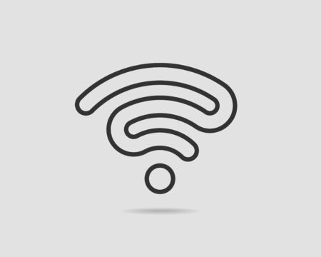 Free wi fi icon. Connection zone wifi vector symbol. Radio waves signal.のイラスト素材