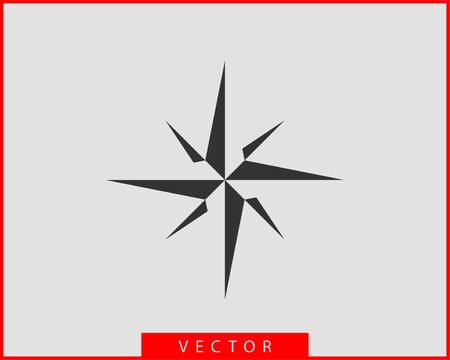 Compass icon vector. Wind rose star navigation.のイラスト素材