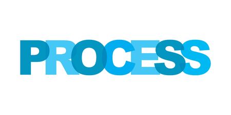 Process business card text. Modern lettering poster. Color word art slogan icon. Phrases vector print design elements.のイラスト素材