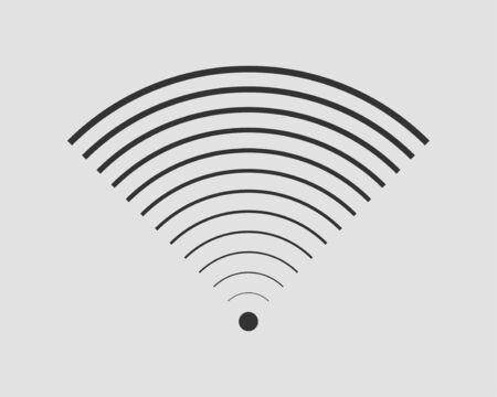 Free wi fi icon. Connection zone wifi vector symbol. Radio waves signal.のイラスト素材