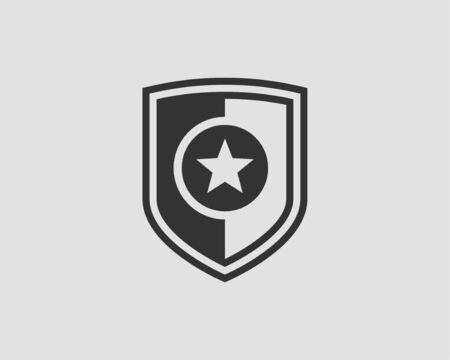 Shield vector logo with star iconのイラスト素材
