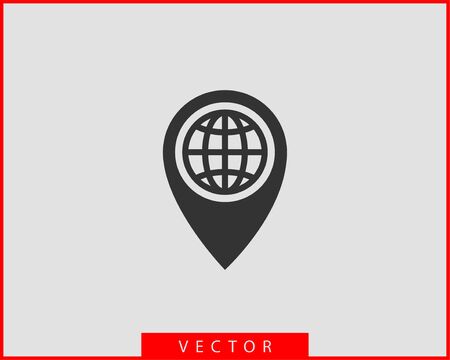 Earth globe vector icon symbol world map.のイラスト素材