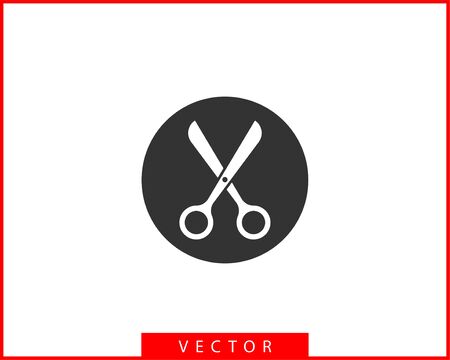 Scissor icon. Scissors vector design element or template. Black and white silhouette isolated.のイラスト素材