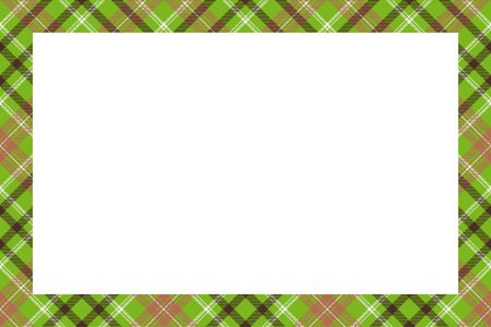 Rectangle borders and Frames vector. Border pattern geometric vintage frame design. Scottish tartan plaid fabric texture. Template for gift card, collage, scrapbook or photo album and portrait.のイラスト素材
