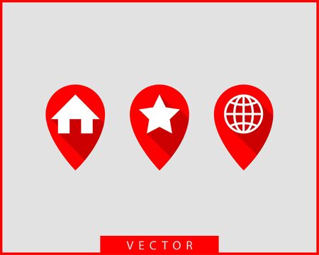 Map icons. Marker pointer. Pin location vector icon. GPS navigation symbol.のイラスト素材