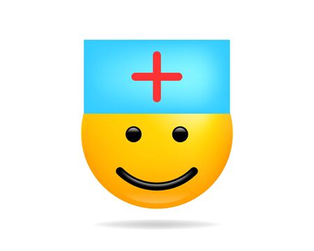 Emoji smile icon vector symbol. Smiley face yellow cartoon character.のイラスト素材