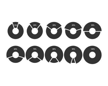 Vector of Set pie chart icons. Circle - ID:1-129260554 - Royalty Free ...