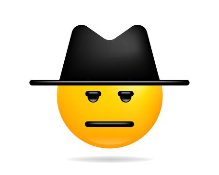 Emoji smile icon vector symbol. Spy face yellow cartoon character.のイラスト素材