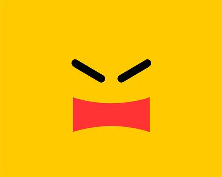 Emoji smile icon vector symbol on yellow background. Smiley face cartoon character wallpaper.のイラスト素材