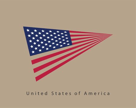 USA flag vector. Modern style United States of America symbol. American banner design element.のイラスト素材
