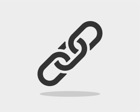 Chain link vector icon. Chainlet element flat design. Concept connection symbol isolated on white backgroundのイラスト素材