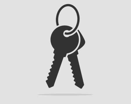 Key icon vector. Keys symbol flat design. Template for sale real estate and renting apartment or house.のイラスト素材