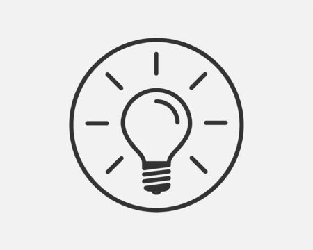 Light bulb icon vector. Light Bulb idea concept. Lamp electricity icons web design element. Led lights isolated silhouette.のイラスト素材