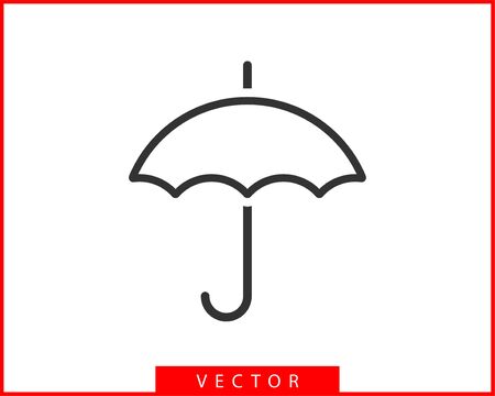 Umbrella icon vector. Rain protection. Concept for insurance company. Black and white silhouette flat design.のイラスト素材