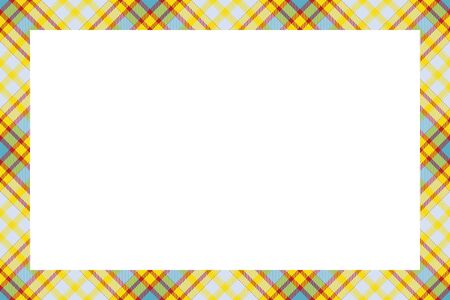 Vintage frame vector. Scottish border pattern retro style. Beauty empty background, template for photo, portrait, album. Tartan plaid ornament.のイラスト素材