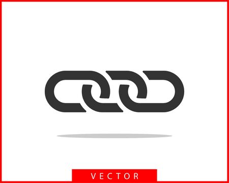 Chain link vector icon. Chainlet element flat design. Concept connection symbol isolated on white backgroundのイラスト素材