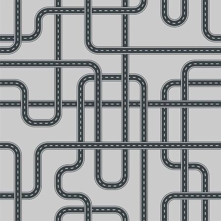 Twisted street and road seamless pattern isolated on background.のイラスト素材