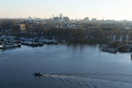 AMSTERDAM, NETHERLANDS - top view of the city panoramaの写真素材