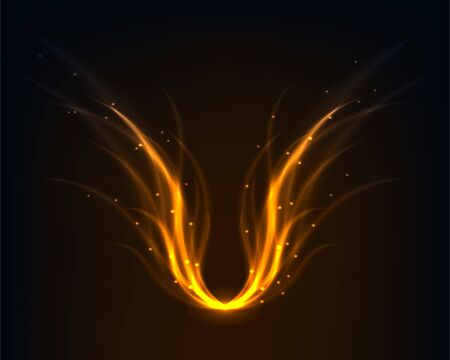 Abstract background wings vector electric light. Spark flash effect. Bright curved line. Neon glowing curves.のイラスト素材