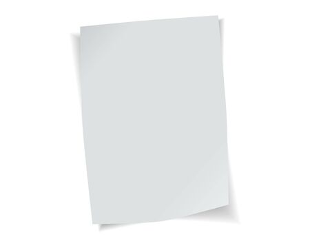 Vector paper format A4 size with realistic shadow. White blank page isolated on background. Mock up template.のイラスト素材