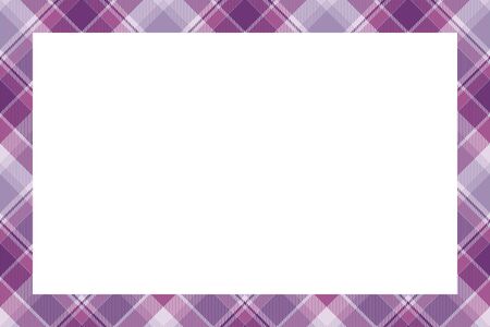 Vintage frame vector. Scottish border pattern retro style. Beauty empty background, template for photo, portrait, album. Tartan plaid ornament.のイラスト素材
