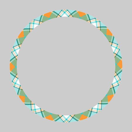 Circle borders and frames vector. Round border pattern geometric vintage frame design. Scottish tartan plaid fabric texture. Template for gift card, collage, scrapbook or photo album and portrait.
のイラスト素材