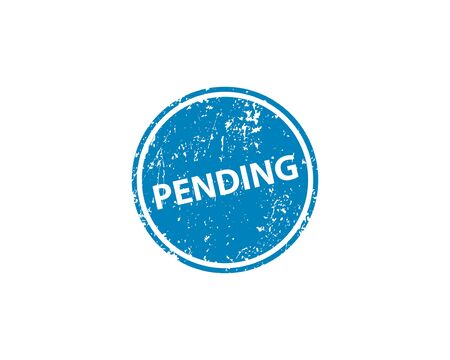 Pending stamp vector texture. Rubber cliche imprint. Web or print design element for sign, sticker, labelのイラスト素材