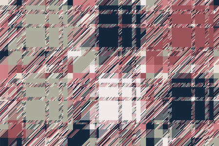 Modern glitch background. Color geometric abstract pattern vector. Damage lines glitches effect wallpaper. Grunge texture plaid.のイラスト素材