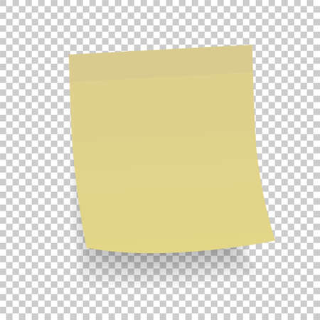 Yellow paper sticker with shadow. Vector illustration.