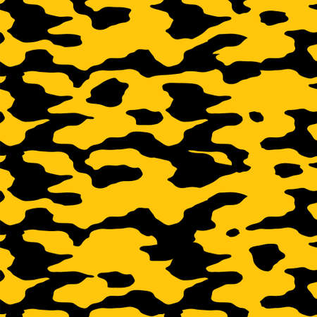 Seamless abstract pattern. Yellow texture wasp, giraffe or leopard skin. Modern background.のイラスト素材