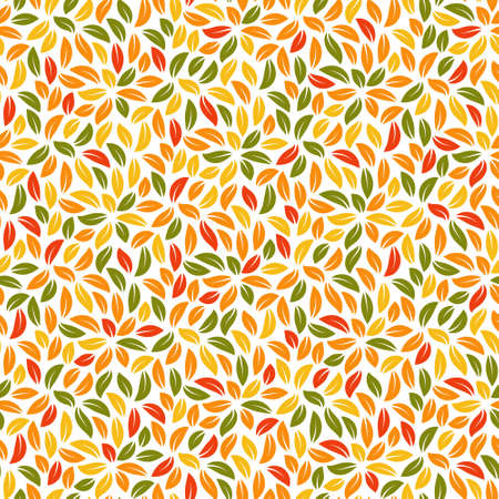 Autumn leaves seamless pattern. Fall foliage vector background.のイラスト素材