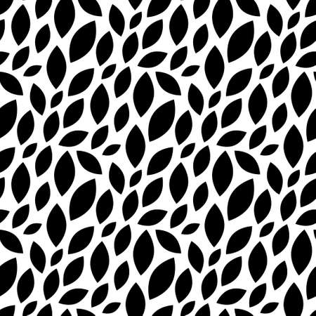 Foliage plant seamless pattern. Vector background black and white color style.のイラスト素材