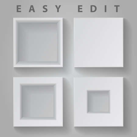 Realistic cardboard box for jewelry. Vector illustrationのイラスト素材