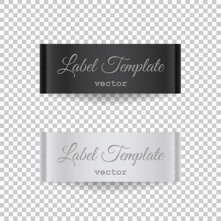 Fabric tag vector illustration. Label clothes template black and white color.のイラスト素材