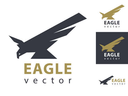 Eagle logo vector template. Eagles flying isolated on white.