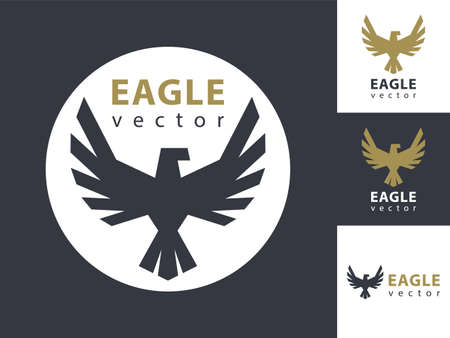 Eagle vector template. Eagles icon in a circle. Simple style.のイラスト素材