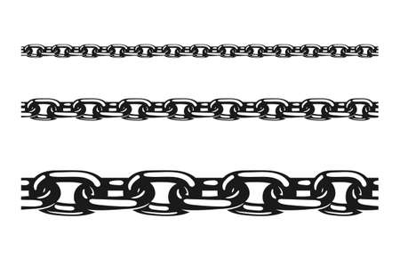 Chain seamless vector illustration. Black print design isolated on white.のイラスト素材