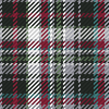 Seamless pattern of scottish tartan plaid. Repeatable background with check fabric texture. Flat vector backdrop of striped textile print.のイラスト素材