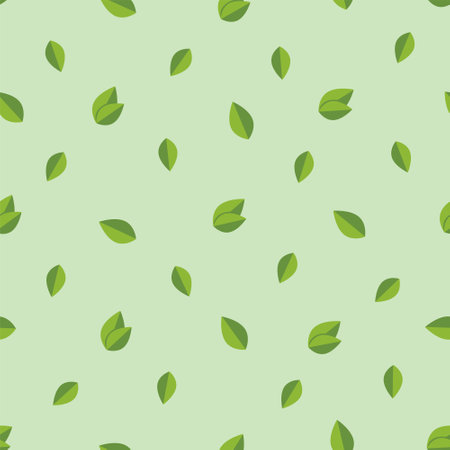 Foliage seamless pattern. Vector background with green leaves.のイラスト素材