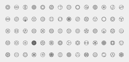 Icon vector symbol set. Round sign web button. Circle abstract   flat design.のイラスト素材