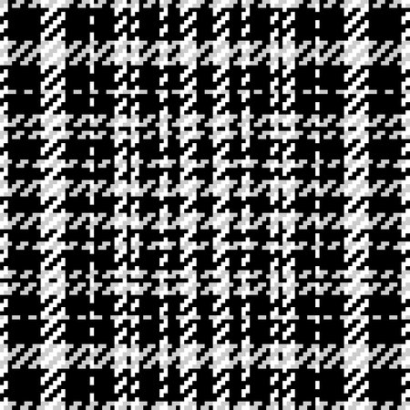 Plaid check pattern in black and white. Seamless texture fabric background.のイラスト素材