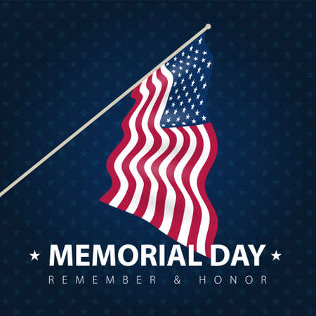 USA vector poster card to celebrate Memorial Day. In memory of the soldiers who died during the war who fought for the freedom of America.のイラスト素材