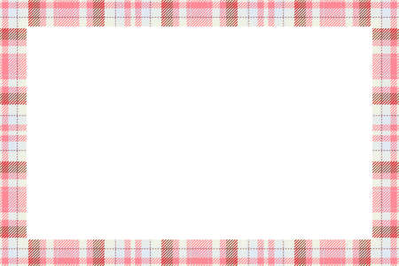 Vintage frame vector. Scottish border pattern retro style. Beauty empty background, template for photo, portrait, album. Tartan plaid ornament.のイラスト素材
