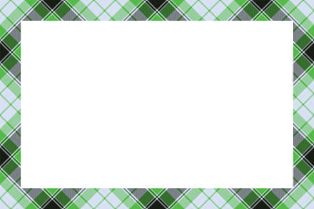 Vintage frame vector. Scottish border pattern retro style. Beauty empty background, template for photo, portrait, album. Tartan plaid ornament.のイラスト素材