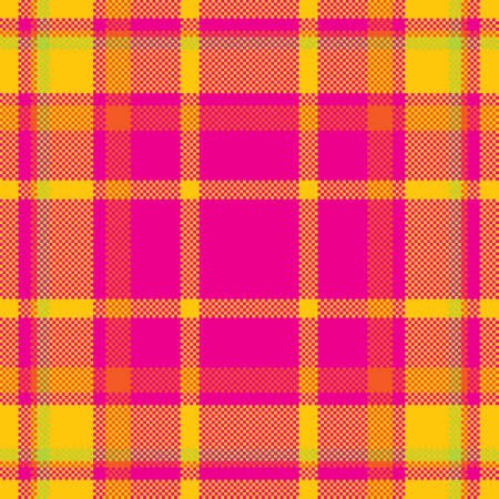 Pixel background vector design. Modern seamless pattern plaid. Square texture fabric. Tartan scottish textile. Beauty color madras ornament.のイラスト素材