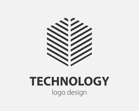 Abstract hexagon logo vector. Creative geometric logotype, design concept.のイラスト素材